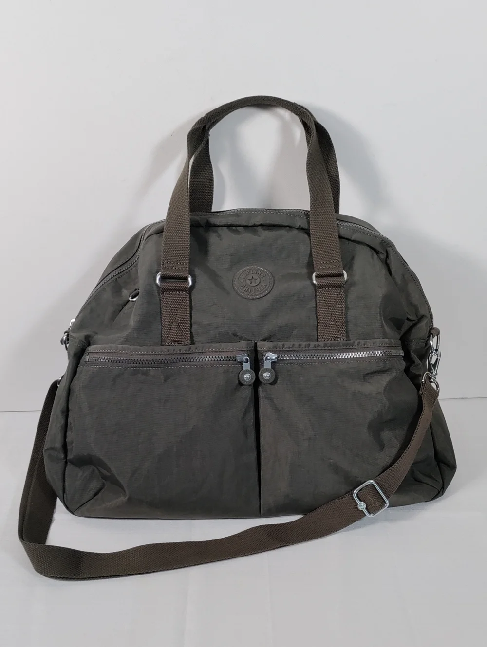 I400 Kipling green Eugina XL Weekender Duffle Bag